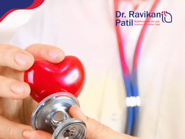 Doctor using a stethoscope on a heart model to promote heart health awareness.