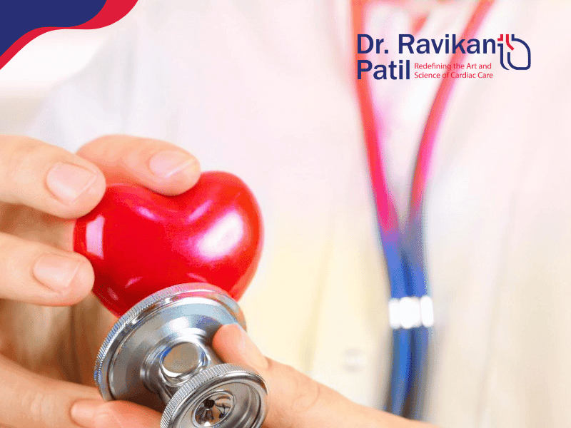 Doctor using a stethoscope on a heart model to promote heart health awareness.
